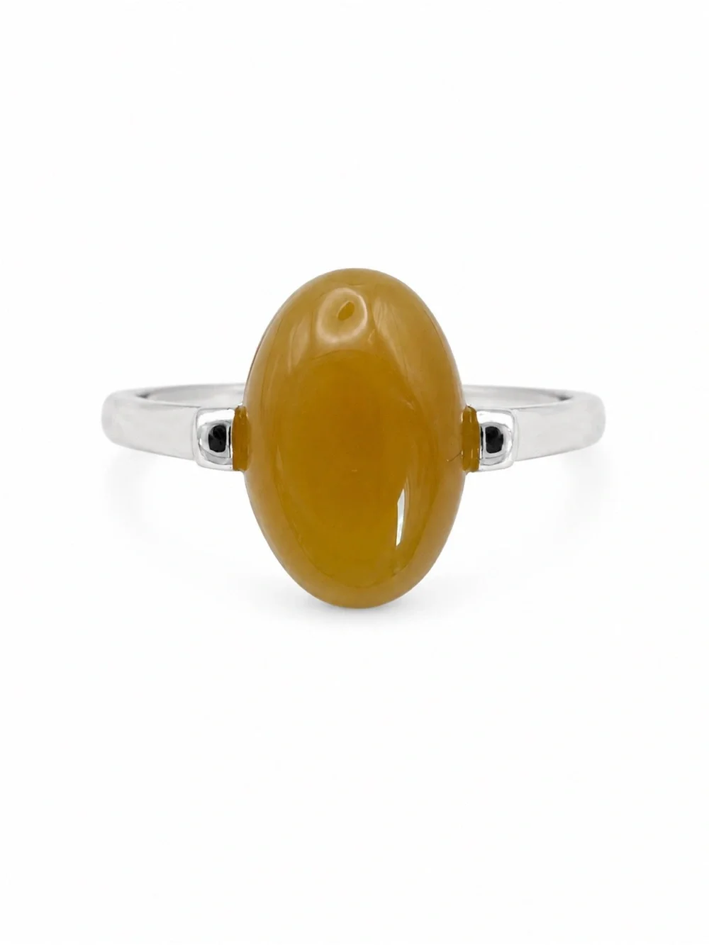 Golden Jade Oval Ring (#R61)